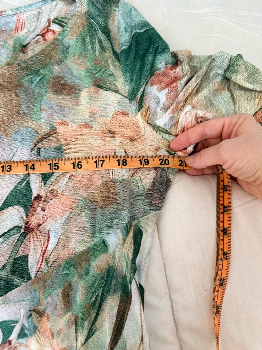Soft Surroundings Vivienne green tropical lilies maxi dress lightweight Lrg EUC - Picture 9 of 10